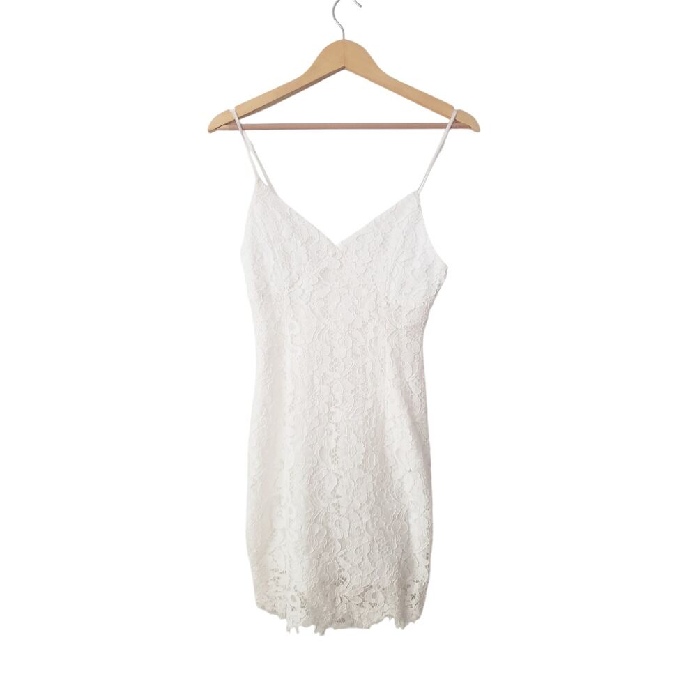 Superdown Lace Mini Dress White Size Medium